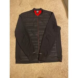 Russell Active Stretch Woven Black Zip Bomber Jacket W/Pockets Large